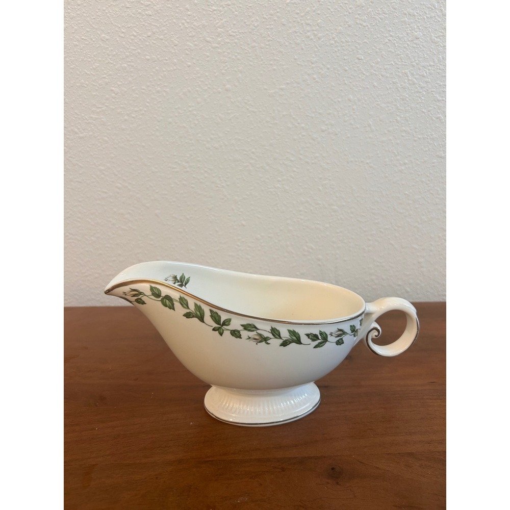 Royal Doulton Carlyle Gravy Boat Bone China Teal Gold Floral H5018 England